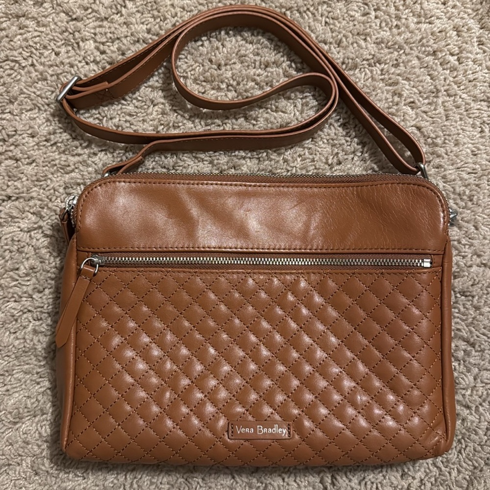 Vera Bradley Leather Carryall Triple Compartment Bag